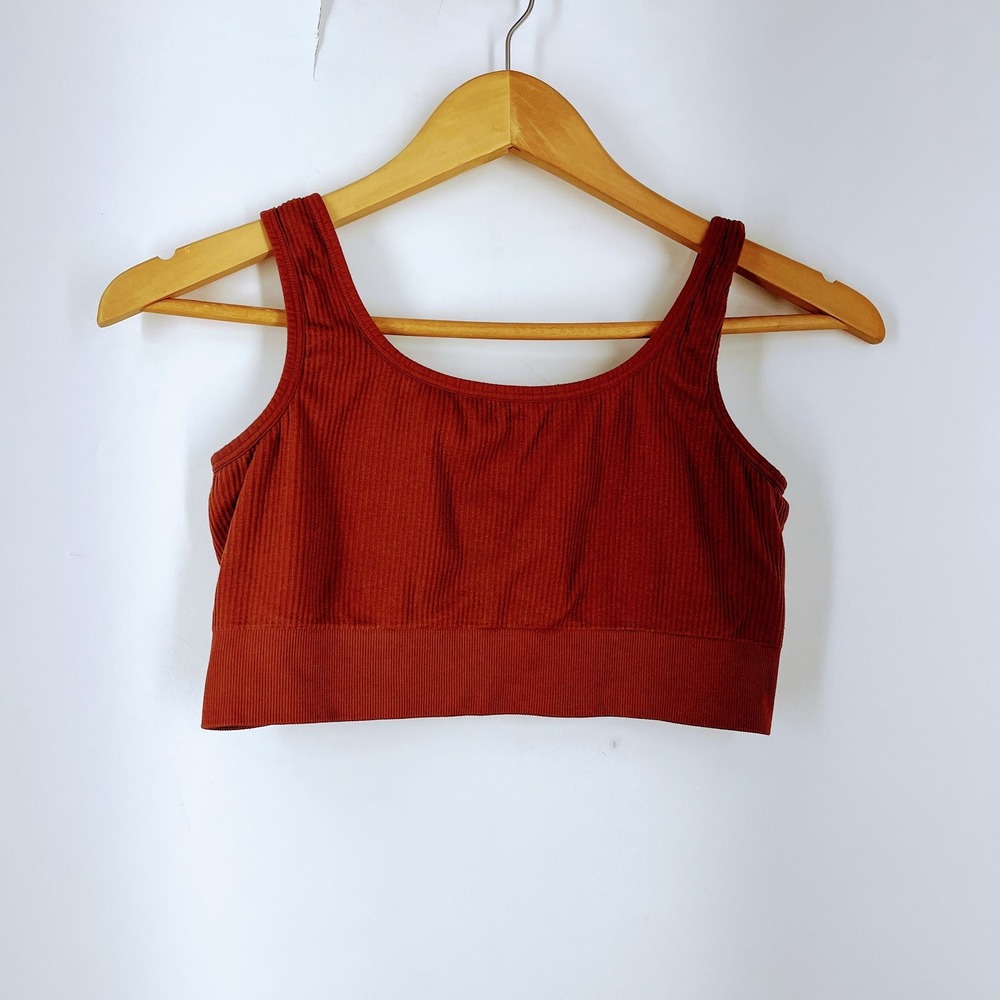 Harper Wilde Ribbed Seamless Crop Top Scoop Neck Activewear Sports Bra Size 2XL